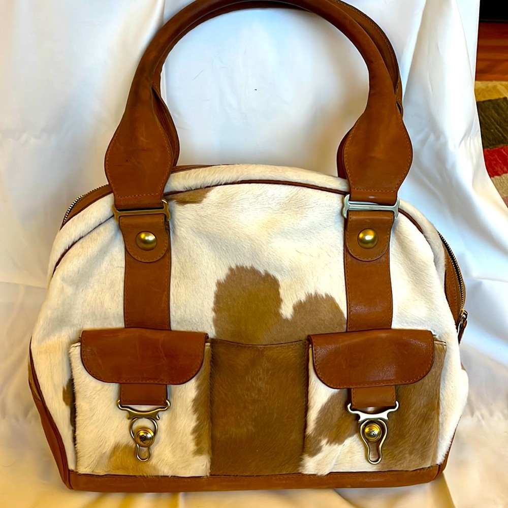 Alexander McQueen bag. Rare Cowhide. Brown and cream.